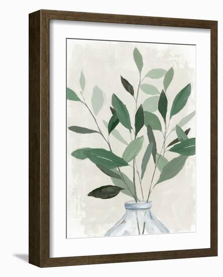 Green Leaves Vase I-Aria K-Framed Art Print