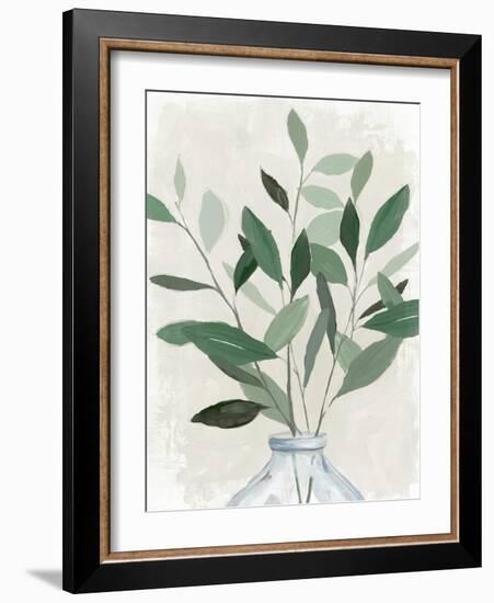 Green Leaves Vase I-Aria K-Framed Art Print