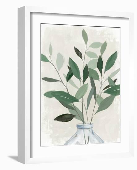 Green Leaves Vase I-Aria K-Framed Art Print
