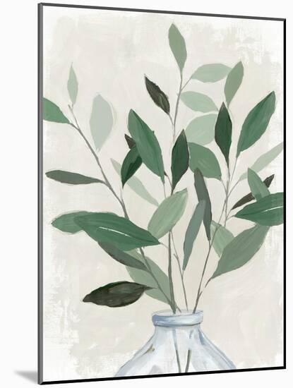 Green Leaves Vase I-Aria K-Mounted Art Print