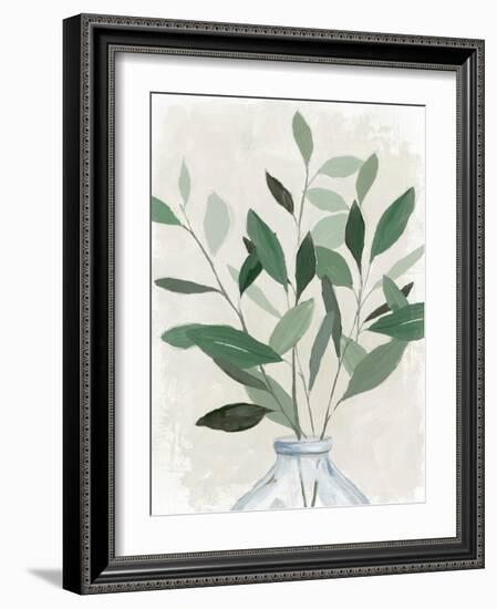 Green Leaves Vase I-Aria K-Framed Art Print