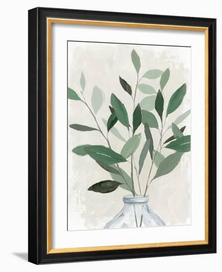 Green Leaves Vase I-Aria K-Framed Art Print