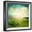 Green Meadow Under Blue Sky With Clouds-Volokhatiuk-Framed Premium Giclee Print