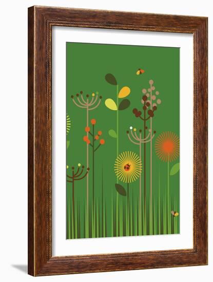 Green Meadow-Dicky Bird-Framed Giclee Print