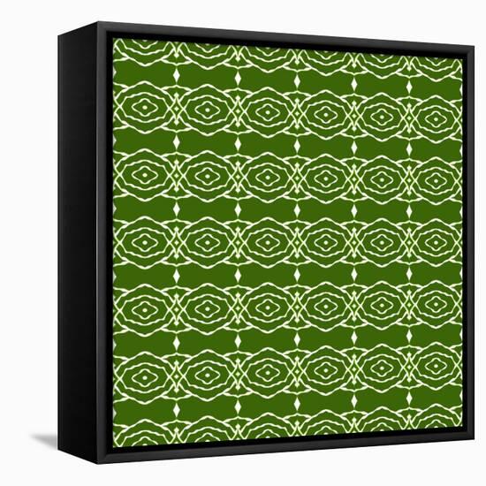 Green Native Pattern-weknow-Framed Stretched Canvas