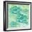 Green Ocean Teal School of Fish-Bee Sturgis-Framed Art Print