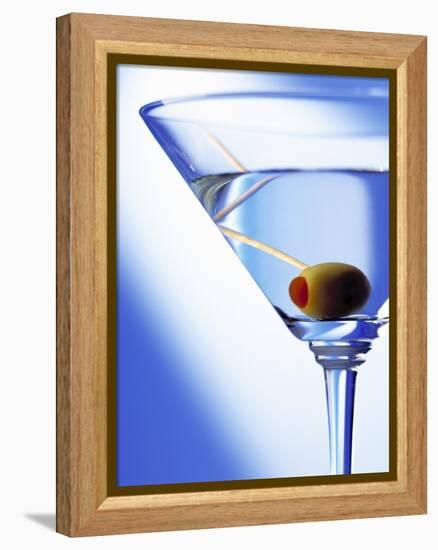 Green Olive in Martini Drink-Steve Lupton-Framed Premier Image Canvas