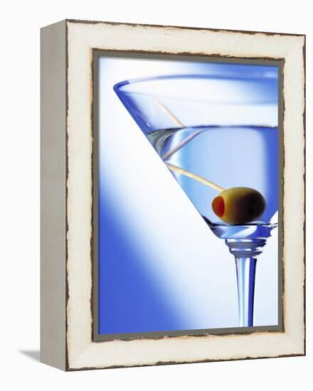Green Olive in Martini Drink-Steve Lupton-Framed Premier Image Canvas