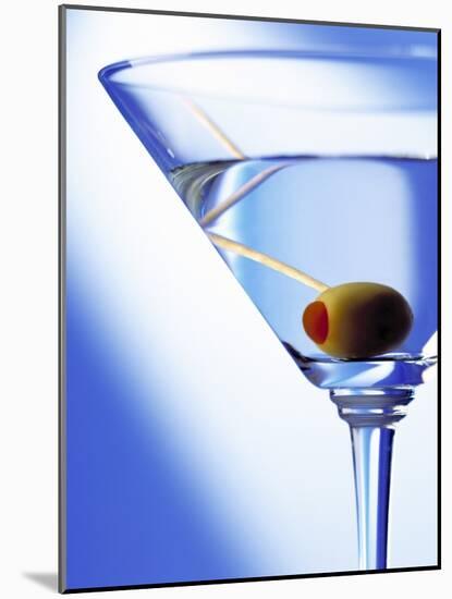Green Olive in Martini Drink-Steve Lupton-Mounted Photographic Print