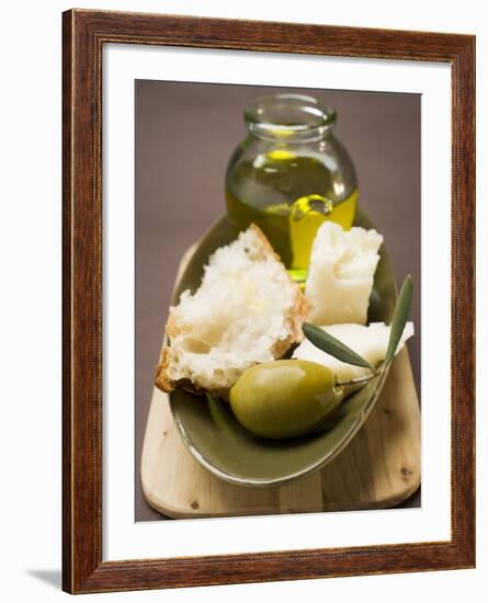 Green Olive, White Bread, Parmesan and Olive Oil-null-Framed Photographic Print