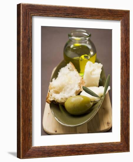 Green Olive, White Bread, Parmesan and Olive Oil-null-Framed Photographic Print