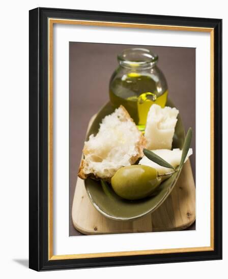 Green Olive, White Bread, Parmesan and Olive Oil-null-Framed Photographic Print