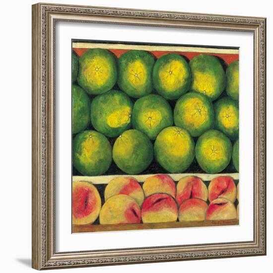 Green Oranges and Peaches, 1999-Pedro Diego Alvarado-Framed Giclee Print