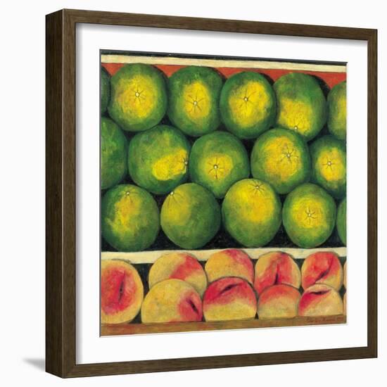 Green Oranges and Peaches, 1999-Pedro Diego Alvarado-Framed Giclee Print