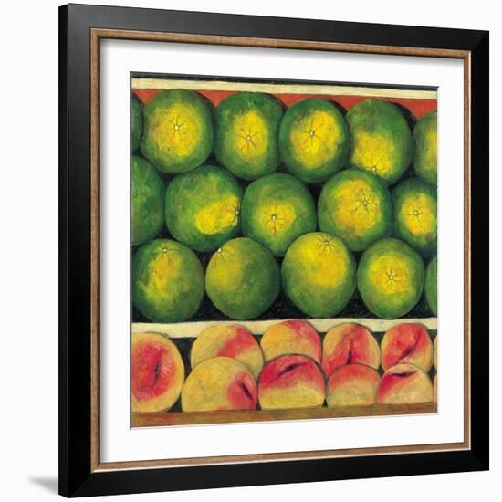 Green Oranges and Peaches, 1999-Pedro Diego Alvarado-Framed Giclee Print