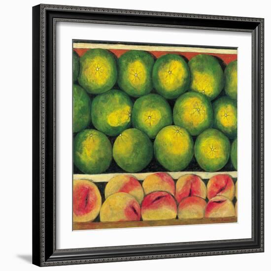 Green Oranges and Peaches, 1999-Pedro Diego Alvarado-Framed Giclee Print