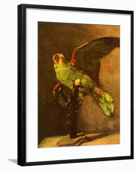 Green Parrot on Perch, 1886-Vincent van Gogh-Framed Giclee Print