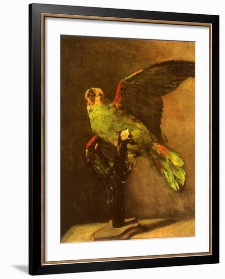 Green Parrot on Perch, 1886-Vincent van Gogh-Framed Giclee Print