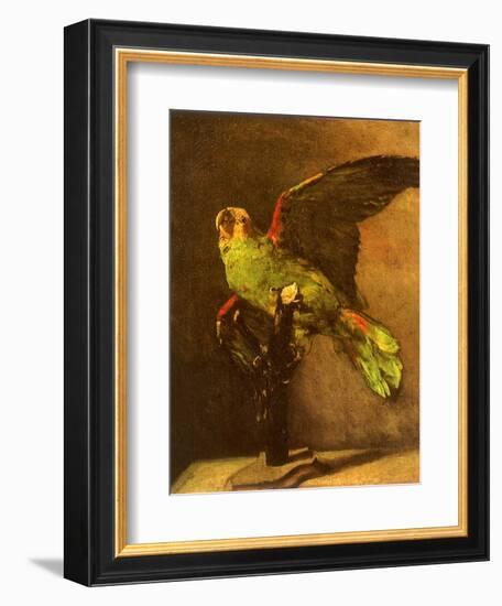 Green Parrot on Perch, 1886-Vincent van Gogh-Framed Giclee Print