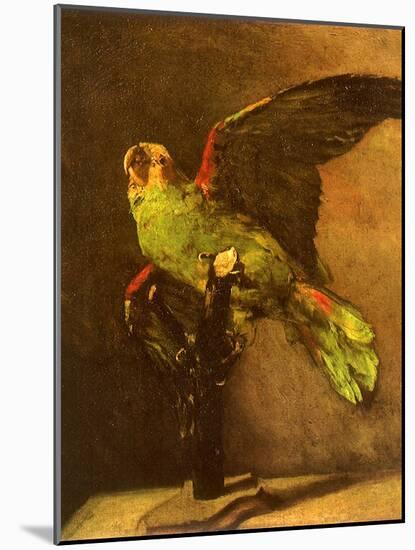 Green Parrot on Perch, 1886-Vincent van Gogh-Mounted Giclee Print