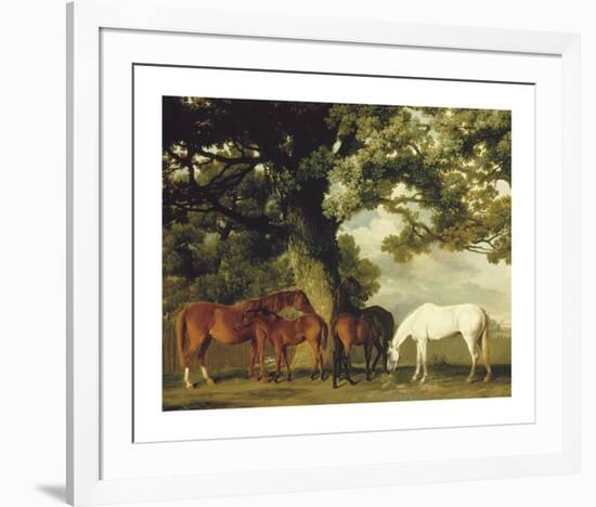 Green Pastures (A Family Group) - Detail-George Stubbs-Framed Premium Giclee Print