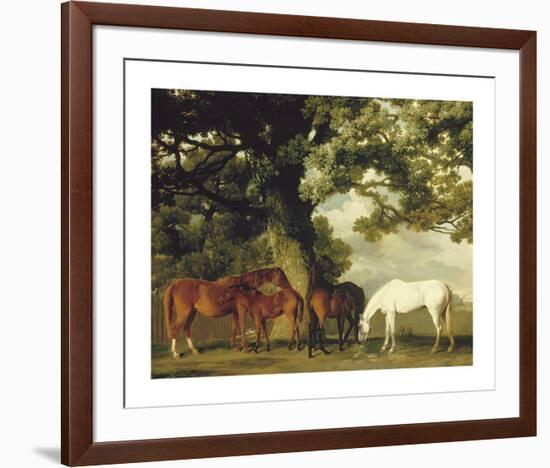 Green Pastures (A Family Group) - Detail-George Stubbs-Framed Premium Giclee Print