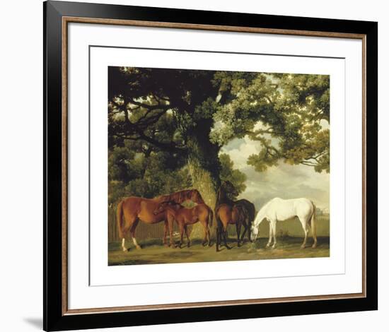 Green Pastures (A Family Group) - Detail-George Stubbs-Framed Premium Giclee Print