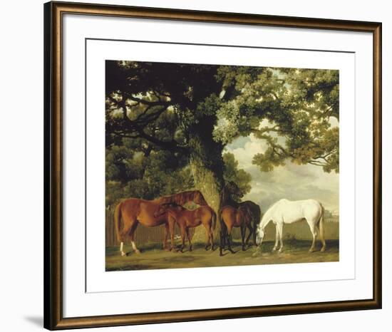 Green Pastures (A Family Group) - Detail-George Stubbs-Framed Premium Giclee Print