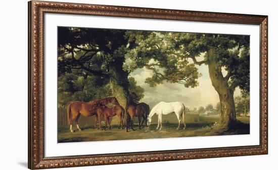 Green Pastures (A Family Group)-George Stubbs-Framed Premium Giclee Print