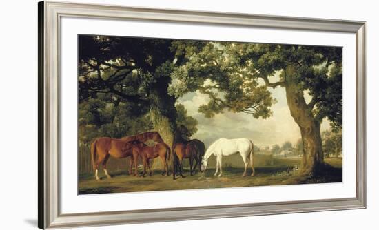 Green Pastures (A Family Group)-George Stubbs-Framed Premium Giclee Print