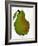 Green Pear on White Background-Blenda Tyvoll-Framed Art Print