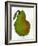 Green Pear on White Background-Blenda Tyvoll-Framed Art Print