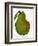 Green Pear on White Background-Blenda Tyvoll-Framed Art Print