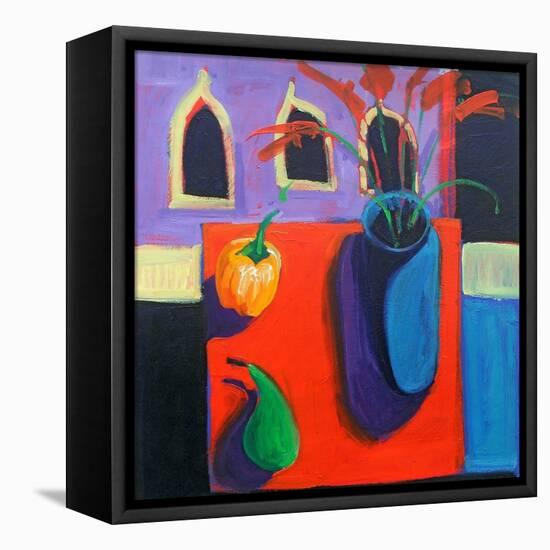 Green Pear-Paul Powis-Framed Premier Image Canvas