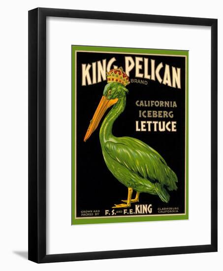 Green Pelican Crate Label-null-Framed Art Print