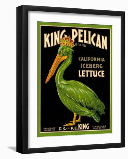 Green Pelican Crate Label-null-Framed Art Print