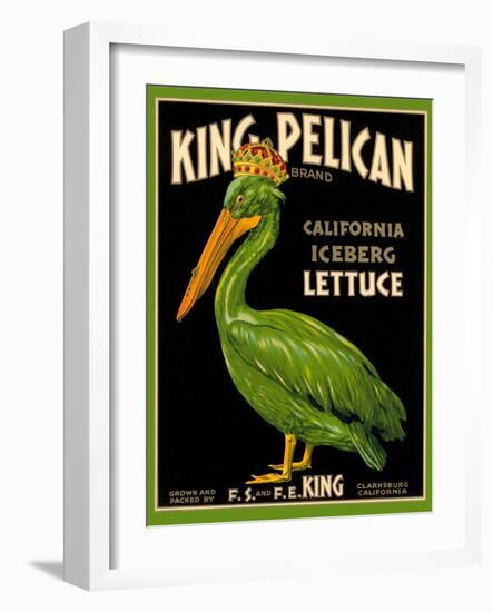 Green Pelican Crate Label-null-Framed Art Print