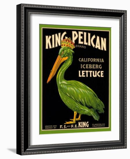 Green Pelican Crate Label-null-Framed Art Print