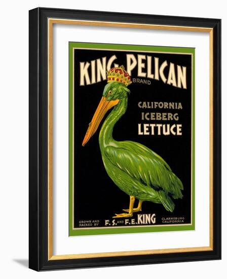 Green Pelican Crate Label-null-Framed Art Print