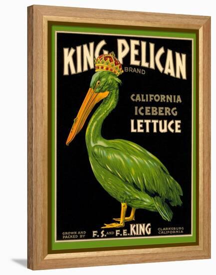 Green Pelican Crate Label-null-Framed Stretched Canvas