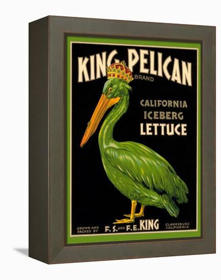 Green Pelican Crate Label-null-Framed Stretched Canvas