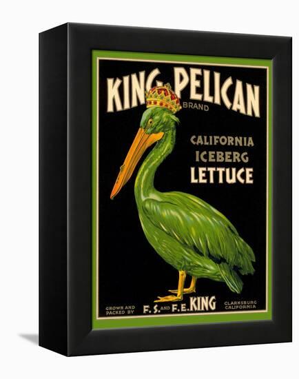 Green Pelican Crate Label-null-Framed Stretched Canvas