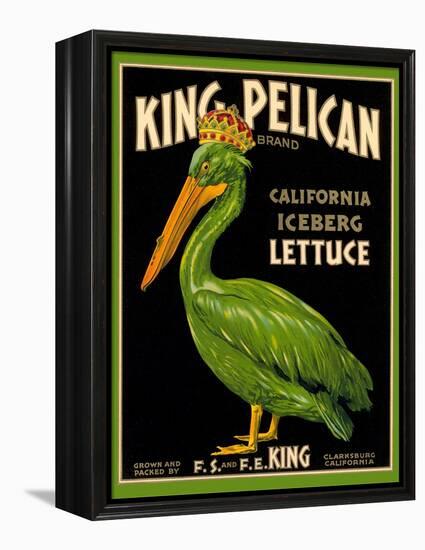 Green Pelican Crate Label-null-Framed Stretched Canvas