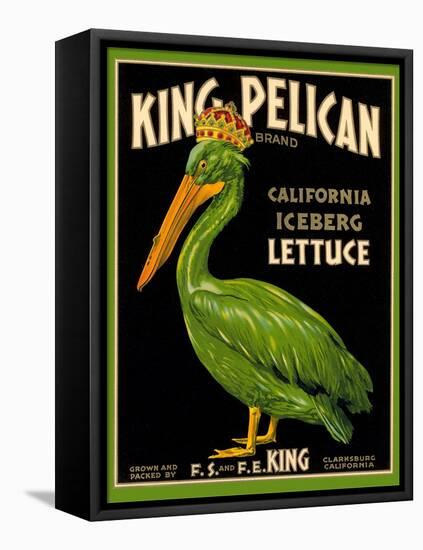 Green Pelican Crate Label-null-Framed Stretched Canvas