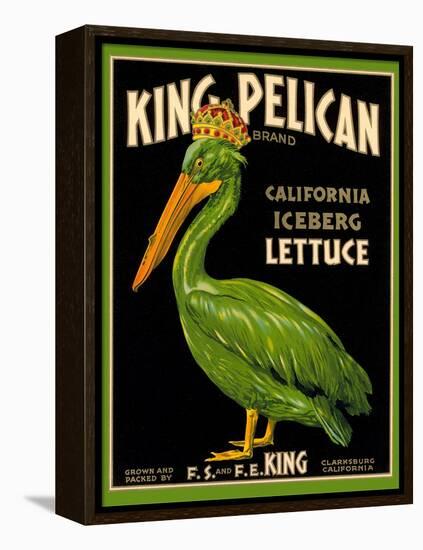 Green Pelican Crate Label-null-Framed Stretched Canvas