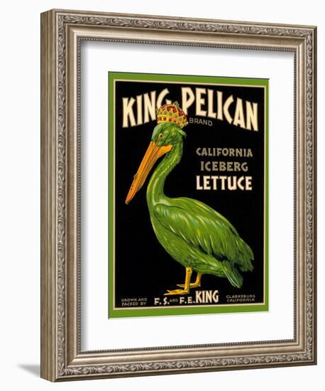 Green Pelican Crate Label-null-Framed Premium Giclee Print