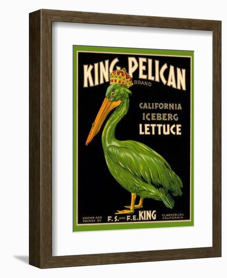 Green Pelican Crate Label-null-Framed Premium Giclee Print