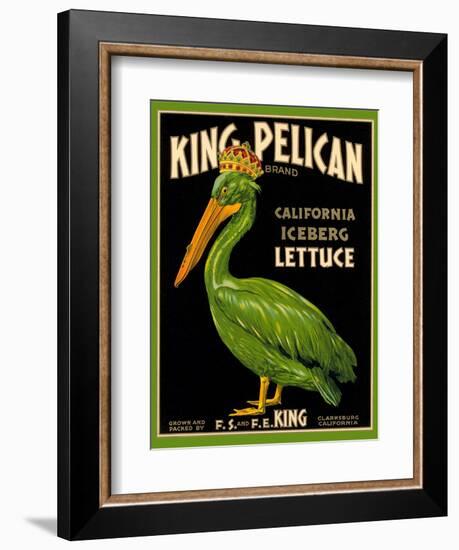 Green Pelican Crate Label-null-Framed Premium Giclee Print