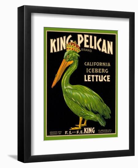 Green Pelican Crate Label-null-Framed Premium Giclee Print