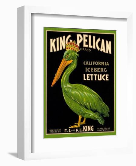 Green Pelican Crate Label-null-Framed Premium Giclee Print